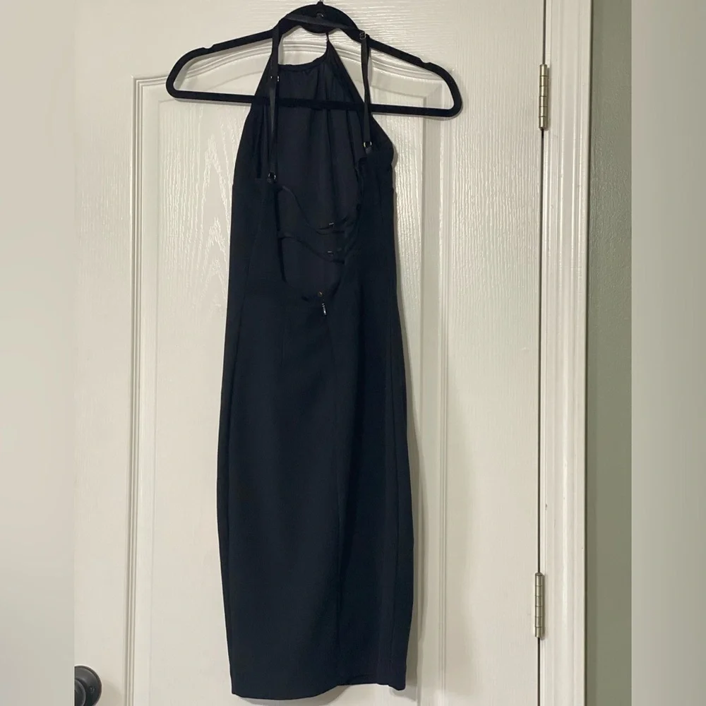 Bebe Fitted Midi Dress Black Women’s Size S - Picture 2 of 3